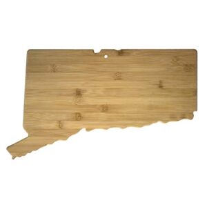 totally bamboo connecticut state shaped serving & cutting board, natural bamboo