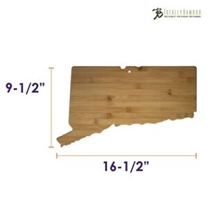 Totally Bamboo Connecticut State Shaped Serving & Cutting Board, Natural Bamboo