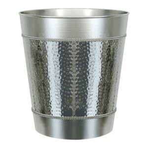 nu steel hudson bathroom wastebasket bin trash can in premium polished stainless steel for bathrooms & vanity spaces