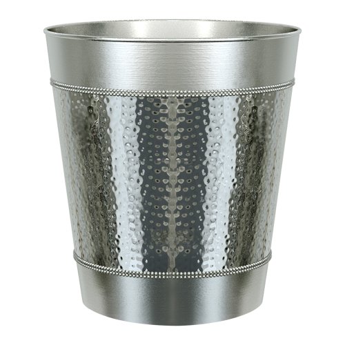 nu steel Hudson Bathroom Wastebasket Bin Trash Can in Premium Polished Stainless Steel for Bathrooms & Vanity Spaces