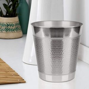 nu steel Hudson Bathroom Wastebasket Bin Trash Can in Premium Polished Stainless Steel for Bathrooms & Vanity Spaces