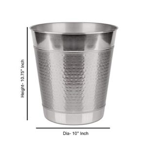 nu steel Hudson Bathroom Wastebasket Bin Trash Can in Premium Polished Stainless Steel for Bathrooms & Vanity Spaces