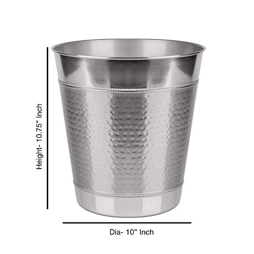 nu steel Hudson Bathroom Wastebasket Bin Trash Can in Premium Polished Stainless Steel for Bathrooms & Vanity Spaces