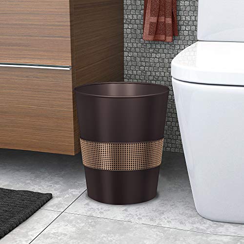 nu steel Nusteel Selma Decorative Steel Small Trash Can Wastebasket, Garbage Container Bin for Bathrooms, Powder Rooms, Kitchens, Home Offices-Copper & Oil Bronze, Large, Oil Rubbed Bronze & Copper