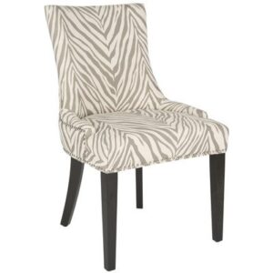 safavieh mercer collection lester dining chairs, zebra grey, set of 2