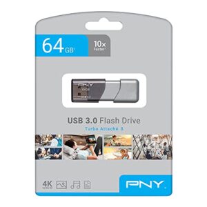 PNY 64GB Turbo Attache 3 USB 3.0 Flash Drive