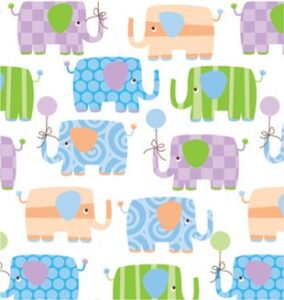 party explosions gift wrap - baby elephant wrapping paper roll (24" w x 15' l) for birthdays, baby showers, children's celebrations