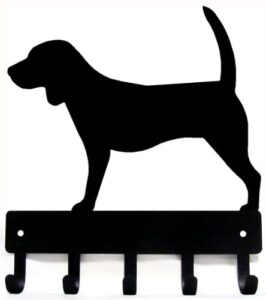 the metal peddler beagle dog - key holder & leash hanger for wall - large 9 inch wide - made in usa; gift for dog lovers