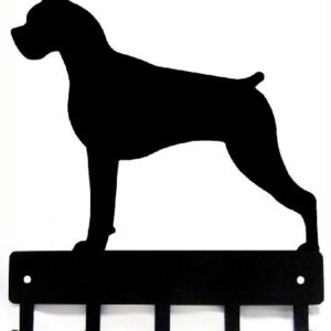 The Metal Peddler Boxer Dog - Key Holder for Wall - Small 6 inch Wide - Made in USA; Home Organization; Foyer, Hallway, Office