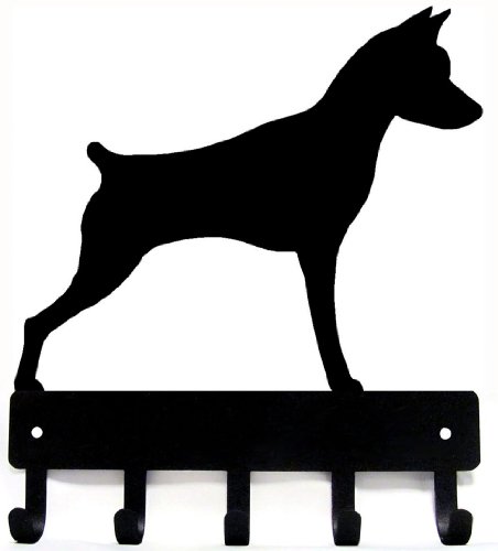 The Metal Peddler Miniature Pinscher Dog - Key Holder for Wall - Small 6 inch Wide - Made in USA; Gift for Dog Lovers