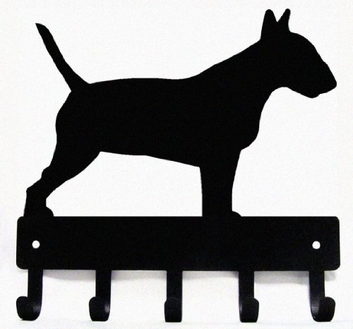 The Metal Peddler Bull Terrier Dog - Key Holder for Wall - Small 6 inch Wide - Made in USA; Home Organization; Foyer, Hallway, Office