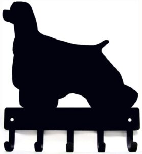 the metal peddler cocker spaniel dog - key holder for wall - small 6 inch wide - made in usa; home organization; foyer, hallway, office