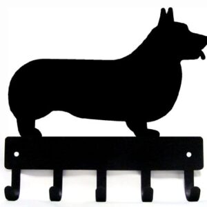 The Metal Peddler Corgi Dog - Key Holder for Wall - Small 6 inch Wide - Made in USA; Home Organization; Foyer, Hallway, Office