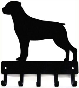 the metal peddler rottweiler dog - key holder for wall - small 6 inch wide - made in usa; gift for dog lovers