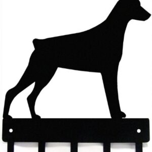 The Metal Peddler Doberman Dog - Key Holder for Wall - Small 6 inch Wide - Made in USA; Home Organization; Foyer, Hallway, Office