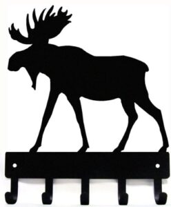 the metal peddler moose key rack hanger - small 6 inch wide - made in usa; wall mount