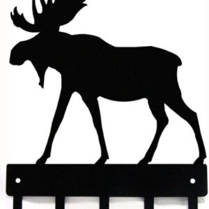 The Metal Peddler Moose Key Rack Hanger - Small 6 inch Wide - Made in USA; Wall Mount