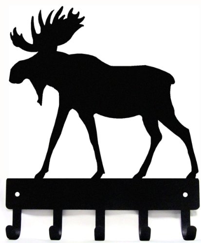 The Metal Peddler Moose Key Rack Hanger - Small 6 inch Wide - Made in USA; Wall Mount