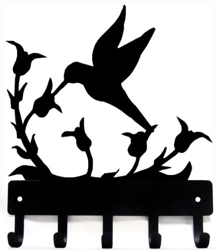 The Metal Peddler Hummingbird Key Rack Hanger - Small 6 inch Wide - Made in USA; Wall Mount