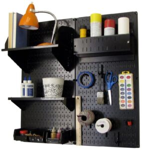wall control pegboard hobby craft pegboard organizer storage kit with black pegboard and black accessories