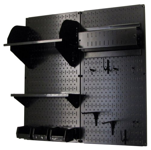 Wall Control Pegboard Hobby Craft Pegboard Organizer Storage Kit with Black Pegboard and Black Accessories