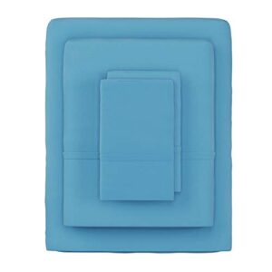 lavish home brushed microfiber sheet set, twin, blue