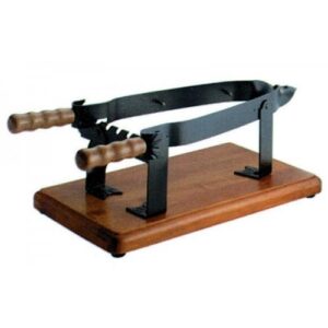 ham stand with iron claw and wooden base