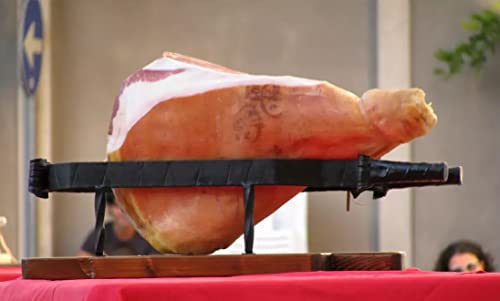Ham stand with iron claw and wooden base
