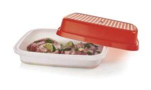 tupperware large marinator rectangle container season serve red