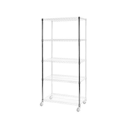 Seville Classics Crafted Steel Replacement Utility Parts Office, Kitchen, Warehouse, Garage On Racks, Carts, Workbenches, Shelving Units, 72" H x 1" Poles, Chrome