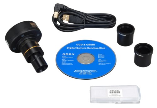 OMAX - 5.0 MP Digital USB Microscope Camera with Advanced Software and Calibration Slide (Windows, Mac OS X, Linux Compatible) - A3550U