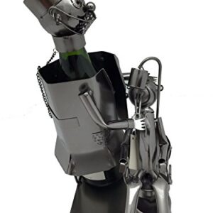Metal Dentist with Patient Wine Bottle Holder Character