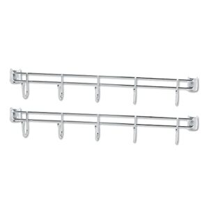 alera alesw59hb424sr 24 in. deep 5-hook bars for wire shelving - silver (2-piece/pack)