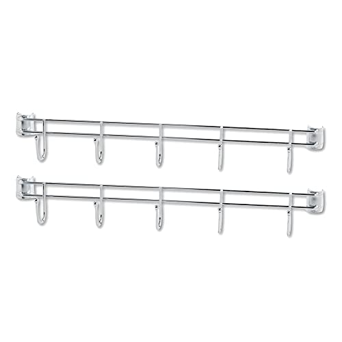 Alera ALESW59HB424SR 24 in. Deep 5-Hook Bars for Wire Shelving - Silver (2-Piece/Pack)