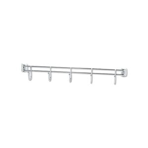 Alera ALESW59HB424SR 24 in. Deep 5-Hook Bars for Wire Shelving - Silver (2-Piece/Pack)