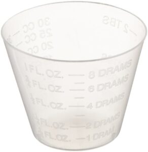 delta education medicine measuring cup, 1 oz capacity, clear (pack of 30)