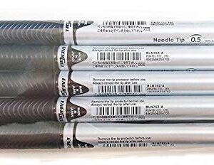 Pentel EnerGel Deluxe RTX Retractable Liquid Gel Pen,0.5mm, Fine Line, Needle Tip, Black Ink-Value set of 5