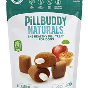 Presidio Pill Buddy Naturals - All Natural Ingredients - PB & Apple Recipe Pill Hiding Treats for Dogs - Make A Perfect Pill Concealing Pocket Or Pouch for Any Size Medication - 30 Servings