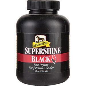 absorbine supershine hoof polish & sealer, black, 8oz