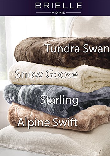 Brielle Faux Fur Oversized Throw, 50" by 70", Tundra Swan Dark Brown (807000148165)