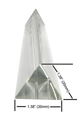 Amlong Crystal 6 inch Optical Glass Triangular Prism for Teaching Light Spectrum Physics and Photo Photography Prism, 150mm