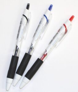 uni-ball jetstream extra fine point retractable roller ball pens,-rubber grip type -0.5mm-black .blue.red 3 colord ink pens value set