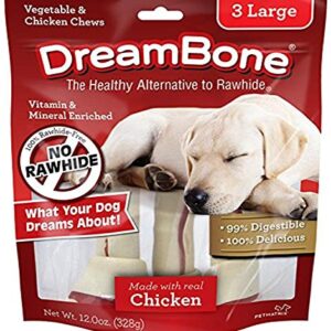 Dreambone Vegetable & Chicken Dog Chews, Rawhide Free, Large, 3-Count