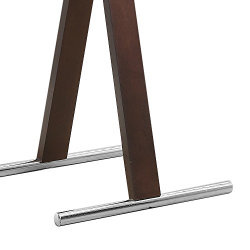 Monarch Specialties 2024 Valet Stand, Organizer, Suit Rack, Bedroom, Wood, Metal, Brown, Chrome, Contemporary, Modern Accent Espresso, 21" L x 14.25" W x 42.5" H, Cappuccino