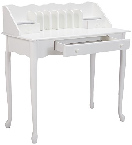 Monarch specialties , Traditional Desk, Solid Wood, Antique White, 36"L