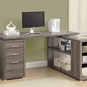 Monarch Specialties Hollow-Core Left or Right Facing Corner Desk, Dark Taupe