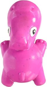 cycle dog 3-play hippo dog toy, ecolast post consumer recycled material, fuchsia