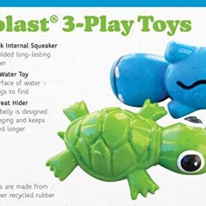 Cycle Dog 3-Play Hippo Dog Toy, Ecolast Post Consumer Recycled Material, Fuchsia