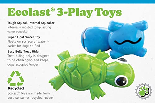 Cycle Dog 3-Play Hippo Dog Toy, Ecolast Post Consumer Recycled Material, Fuchsia