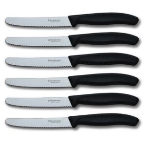 victorinox swiss classic 6-piece steak knife set, 4-1/2-inch serrated blades with round tip, 4-inch